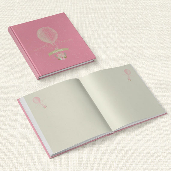 Βιβλίο Ευχών Βάπτισης MyMastoras® – Pink Aerostat